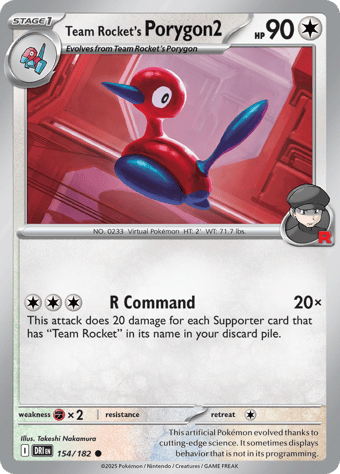 Team Rocket's Porygon2 Destined Rivals Pokemon Card