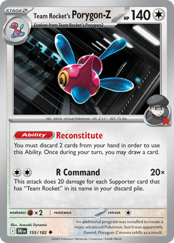 Team Rocket's Porygon-Z Destined Rivals Pokemon Card