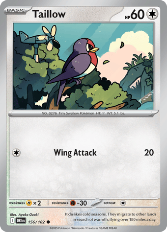 Taillow Destined Rivals Pokemon Card