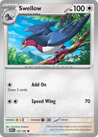 Swellow Destined Rivals Pokemon Card