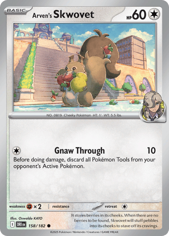 Arven's Skwovet Destined Rivals Pokemon Card