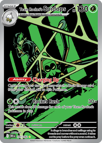 Team Rocket's Spidops Destined Rivals Pokemon Card
