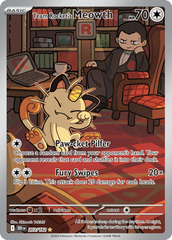 Team Rocket's Meowth Destined Rivals Pokemon Card