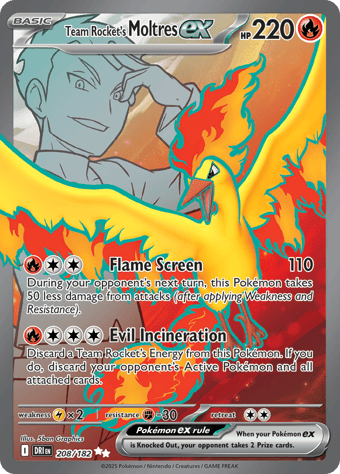 Team Rocket's Moltres EX Destined Rivals Pokemon Card