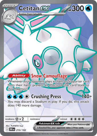 Cetitan EX Destined Rivals Pokemon Card