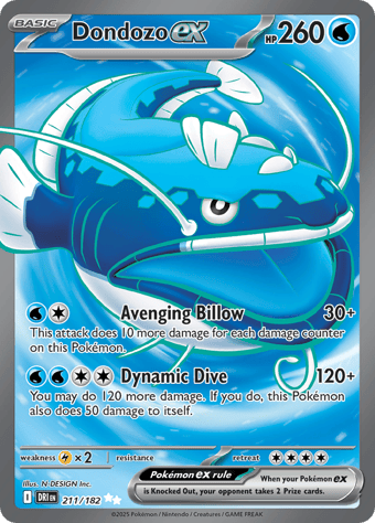 Dondozo EX Destined Rivals Pokemon Card