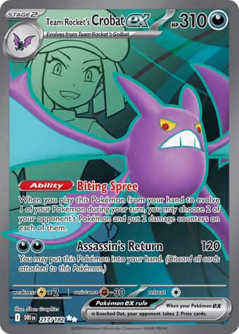 Team Rocket's Crobat EX Destined Rivals Pokemon Card