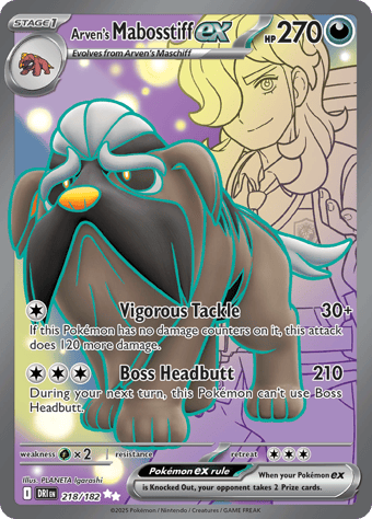 Arven's Mabosstiff EX Destined Rivals Pokemon Card