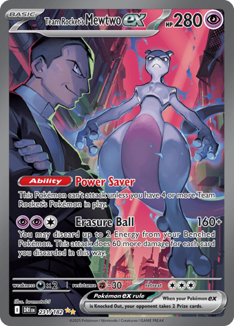 Team Rocket's Mewtwo EX Destined Rivals Pokemon Card