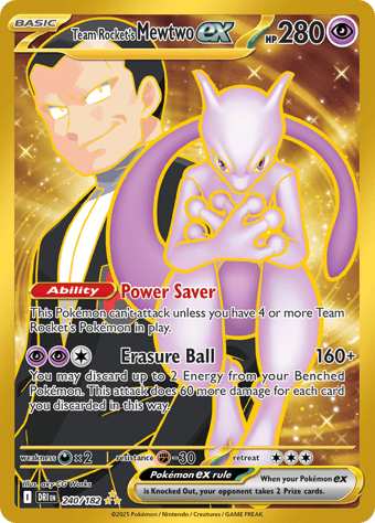 Team Rocket's Mewtwo EX Destined Rivals Pokemon Card