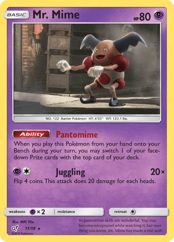 Mr. Mime Detective Pikachu Pokemon Card