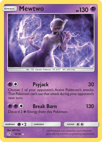 Mewtwo Detective Pikachu Pokemon Card