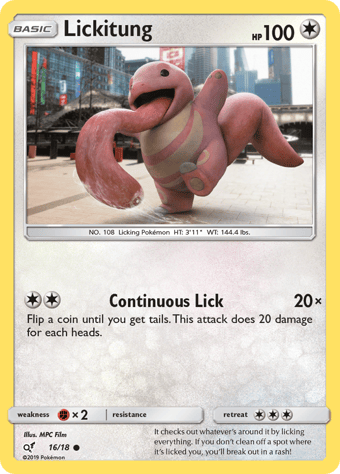 Lickitung Detective Pikachu Pokemon Card