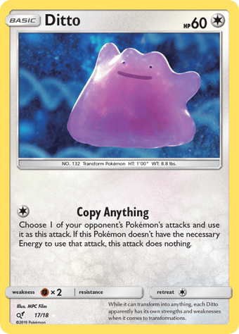 Ditto Detective Pikachu Pokemon Card