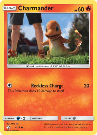Charmander Detective Pikachu Pokemon Card