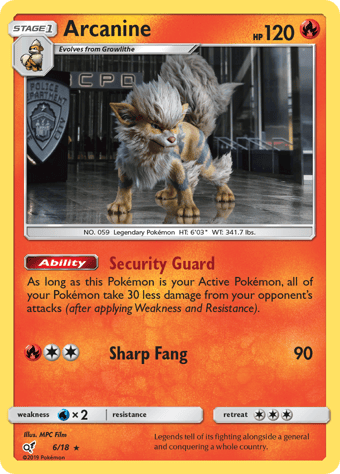 Arcanine Detective Pikachu Pokemon Card