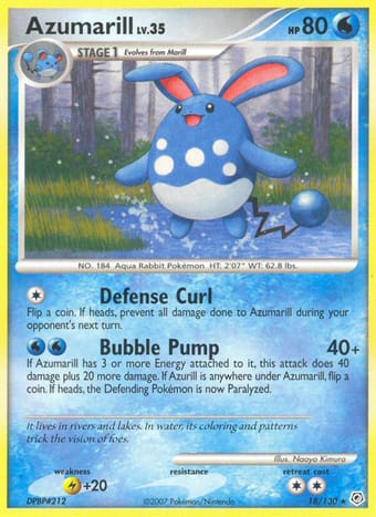 Azumarill Diamond & Pearl Pokemon Card