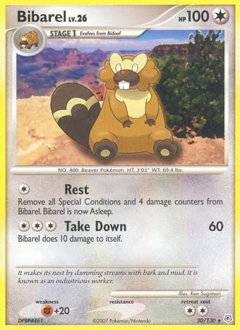 Bibarel Diamond & Pearl Pokemon Card
