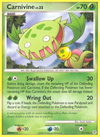 Carnivine Diamond & Pearl Pokemon Card