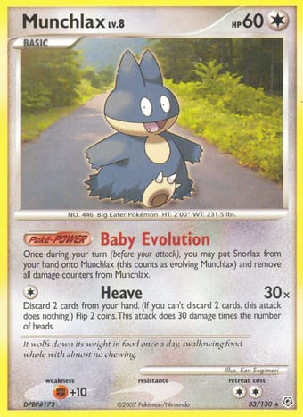 Munchlax Diamond & Pearl Pokemon Card
