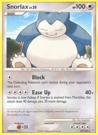 Snorlax Diamond & Pearl Pokemon Card