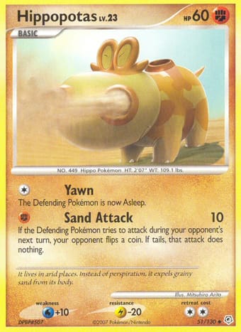 Hippopotas Diamond & Pearl Pokemon Card
