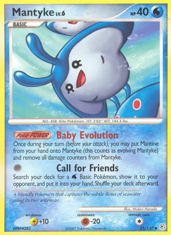 Mantyke Diamond & Pearl Pokemon Card