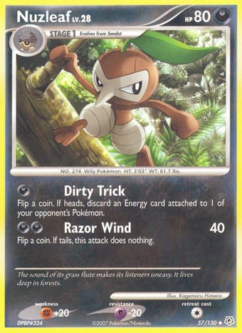 Nuzleaf Diamond & Pearl Pokemon Card