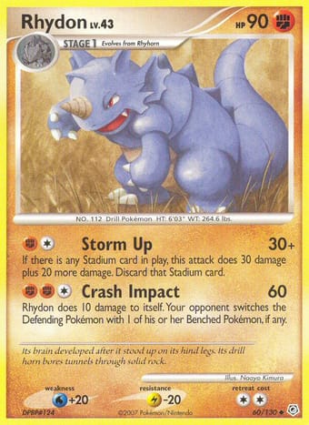 Rhydon Diamond & Pearl Pokemon Card