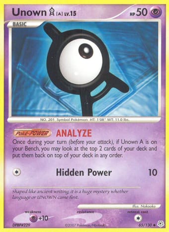 Unown A Diamond & Pearl Pokemon Card