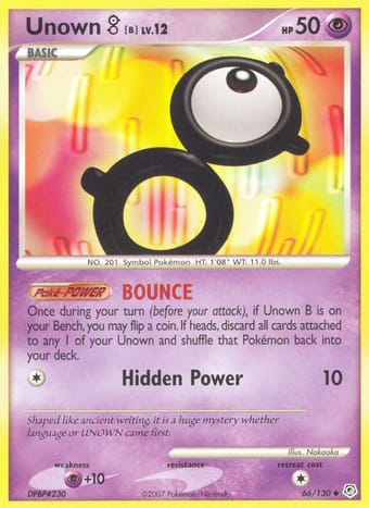 Unown B Diamond & Pearl Pokemon Card