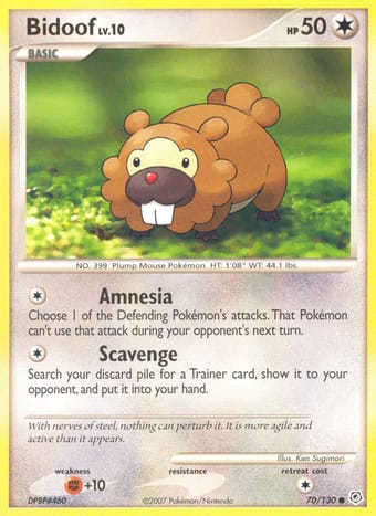 Bidoof Diamond & Pearl Pokemon Card