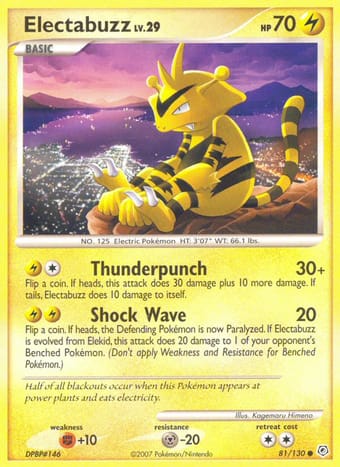Electabuzz Diamond & Pearl Pokemon Card