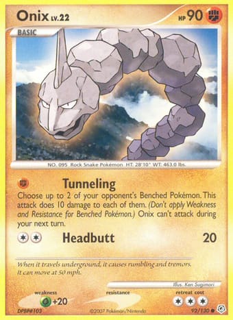 Onix Diamond & Pearl Pokemon Card