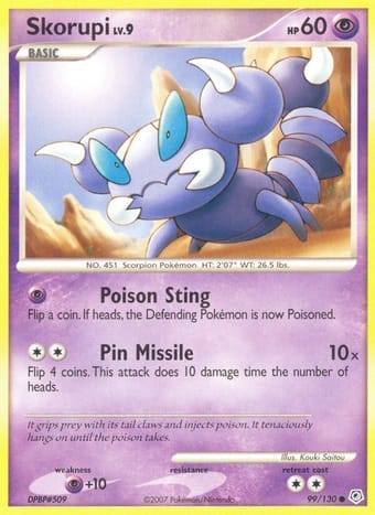 Skorupi Diamond & Pearl Pokemon Card