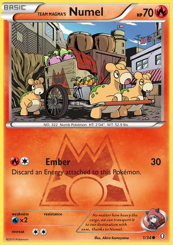 Team Magma's Numel Double Crisis Pokemon Card