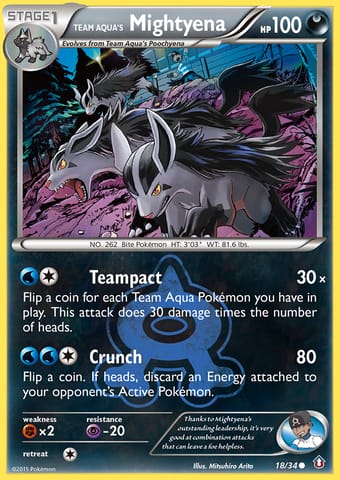 Team Aqua's Mightyena Double Crisis Pokemon Card