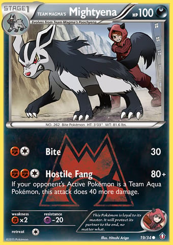 Team Magma's Mightyena Double Crisis Pokemon Card