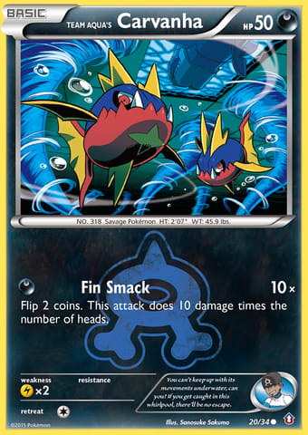 Team Aqua's Carvanha Double Crisis Pokemon Card