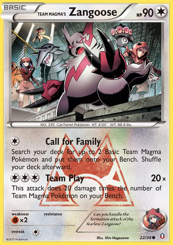 Team Magma's Zangoose Double Crisis Pokemon Card