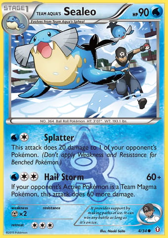 Team Aqua's Sealeo Double Crisis Pokemon Card