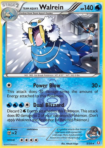 Team Aqua's Walrein Double Crisis Pokemon Card