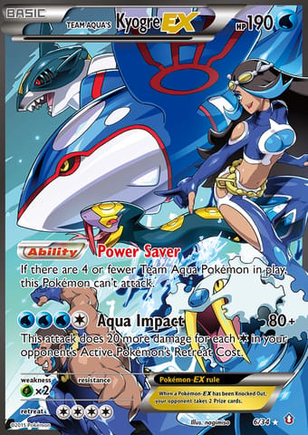 Team Aqua's Kyogre-ex Double Crisis Pokemon Card