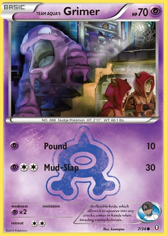 Team Aqua's Grimer Double Crisis Pokemon Card