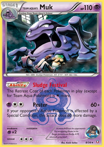 Team Aqua's Muk Double Crisis Pokemon Card