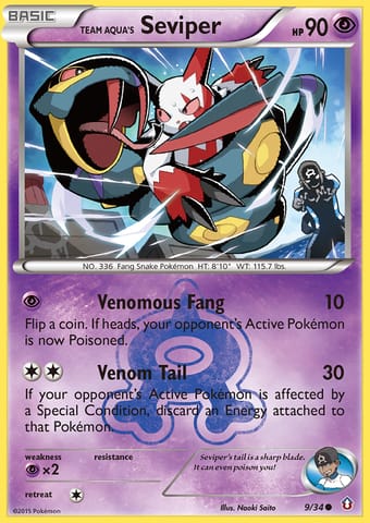 Team Aqua's Seviper Double Crisis Pokemon Card