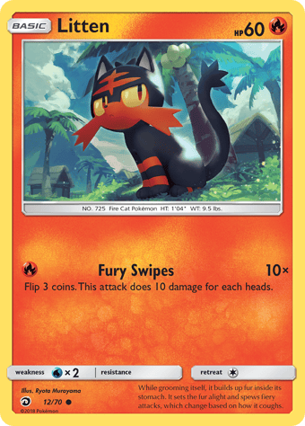 Litten Dragon Majesty Pokemon Card