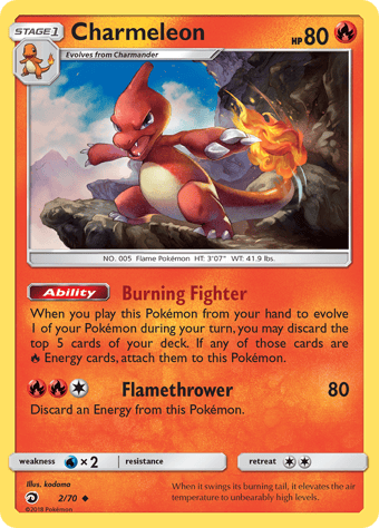 Charmeleon Dragon Majesty Pokemon Card