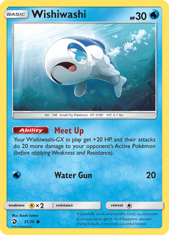 Wishiwashi Dragon Majesty Pokemon Card