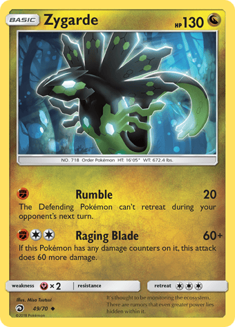 Zygarde Dragon Majesty Pokemon Card